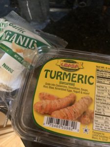 Fresh turmeric root can be purchased in many grocery stores. Organic fresh garlic.